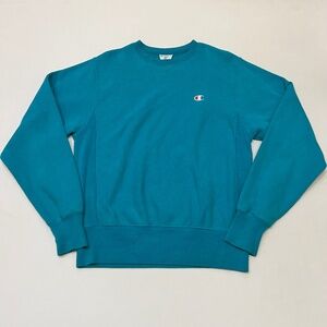 Champion Reverse Weave Teal Crewneck Pullover Sweatshirt Size Small Heavyweight